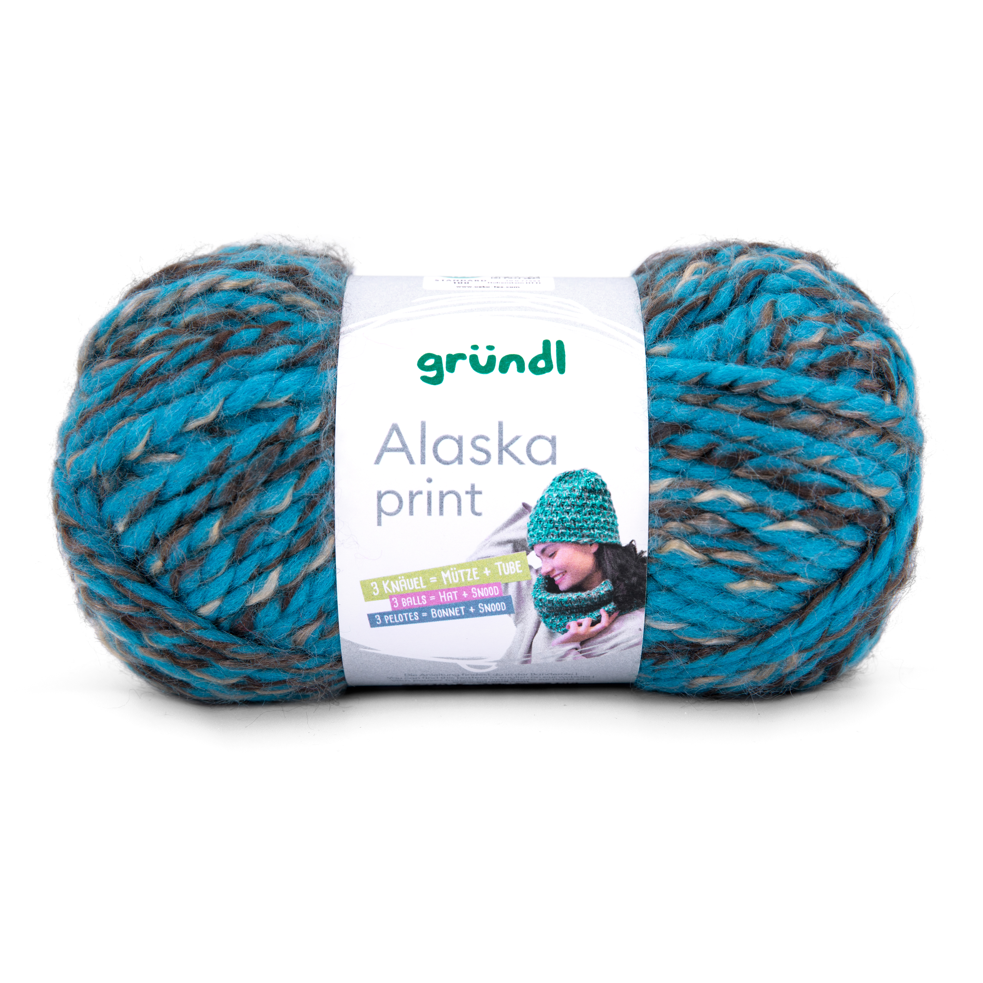 Gründl Alaska Print Wolle BLUE SKY COLOR 100g 75m