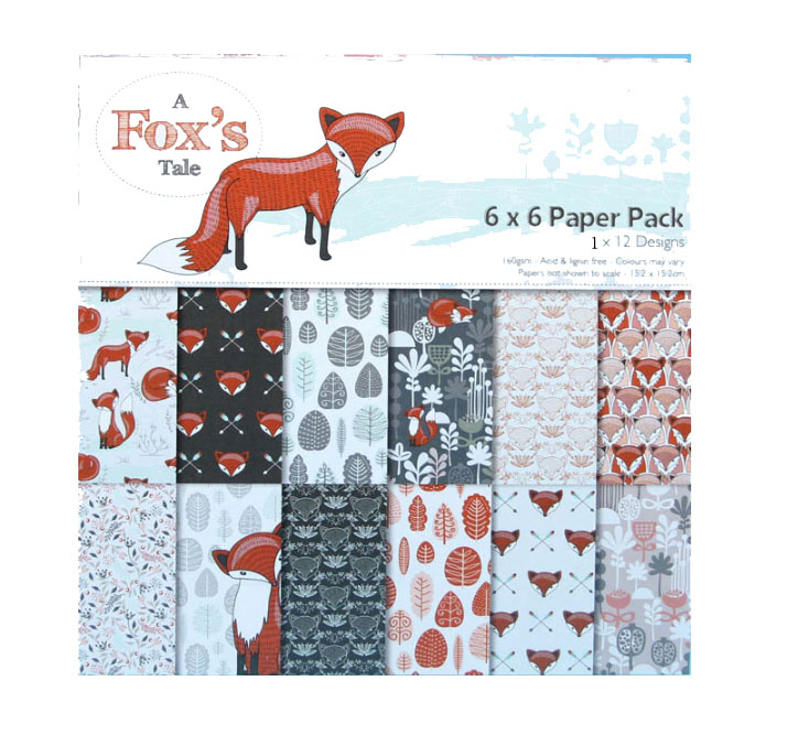 Scrapbookingpapier Set 15x15cm Fox´s, 12 Designs