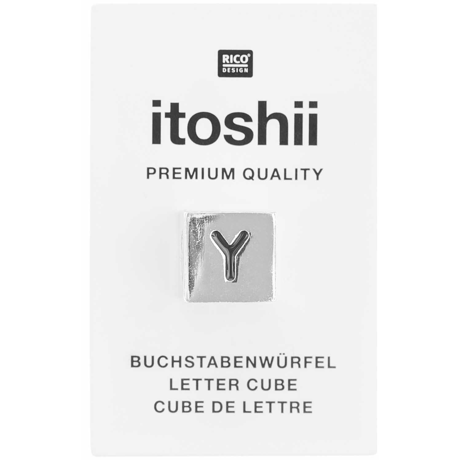 Buchstabenperle-Würfel silber 10x10mm Buchstabenperle-Würfel silber 10x10mm