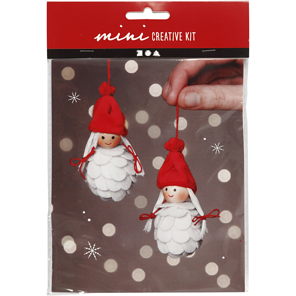 Mini Bastelpackung Weihnachtsfeen, 8cm, 2Stk./Set