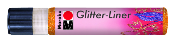 Marabu-Glitter Liner Glitter-Mandarine Stoffmalfarbe Fabric Paint 25ml