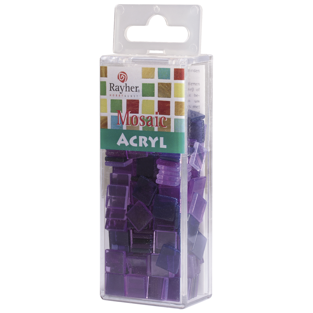 Acrylmosaik transparent violett, 1x1 cm, 50 g/ ca. 205 Stück Acryl-Mosaik