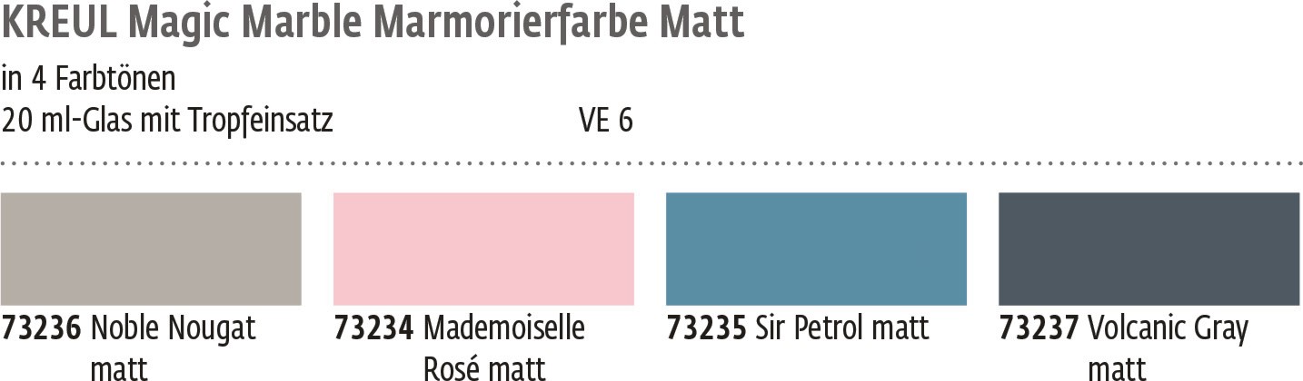 KREUL Magic Marble Marmorierfarben matt 20 ml Marbling Paint Tauchmarmorieren