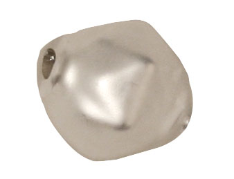 Hohlglas-Rautenperlen 6 mm, 22Stück, weiss matt