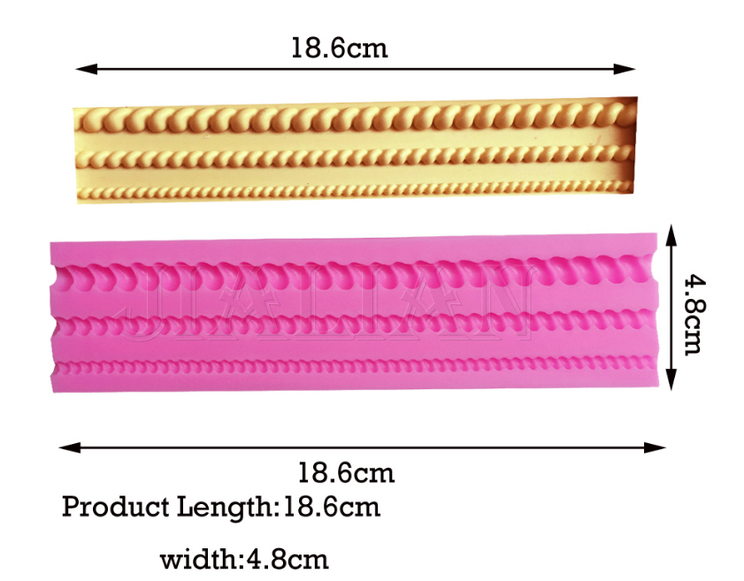 Silikonpressform Seil Bordüre lebensmittelecht 18,6x4,6x0,6cm