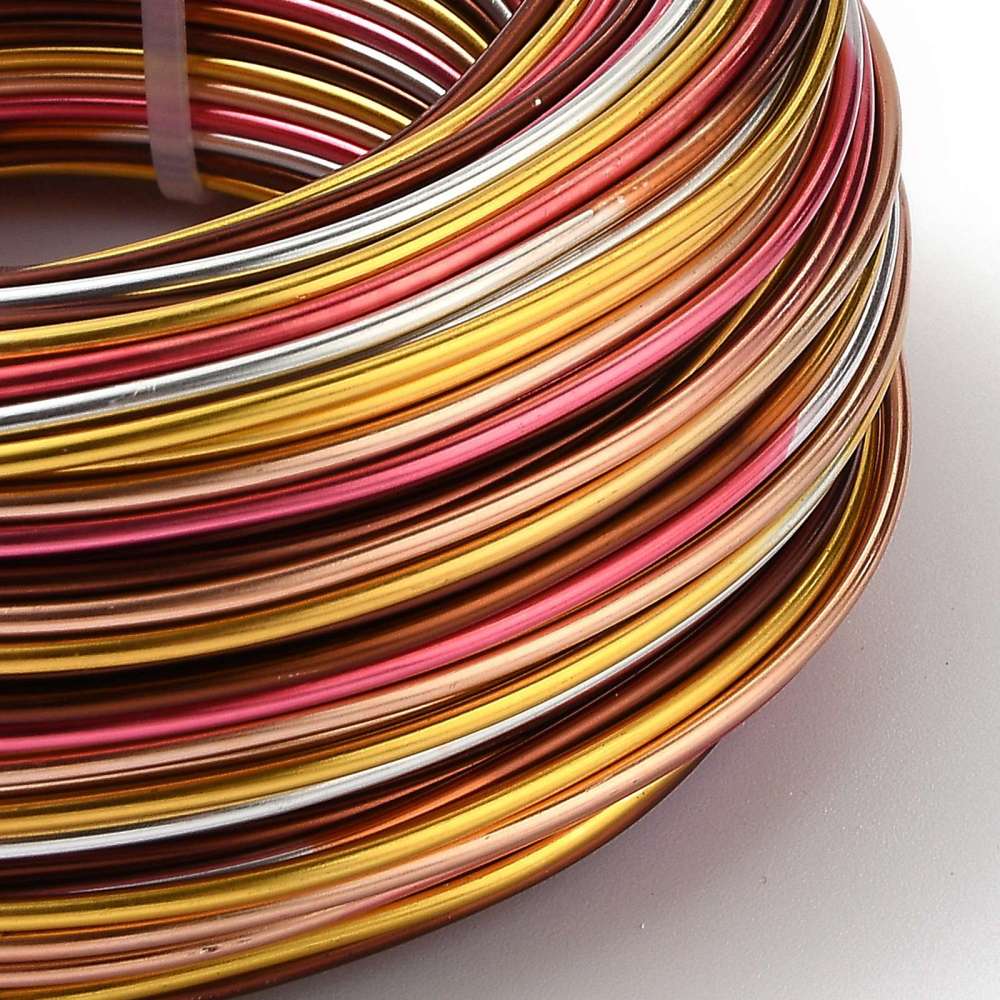 Aludraht 2mm multicolor, 5-färbig, 58m/Rolle