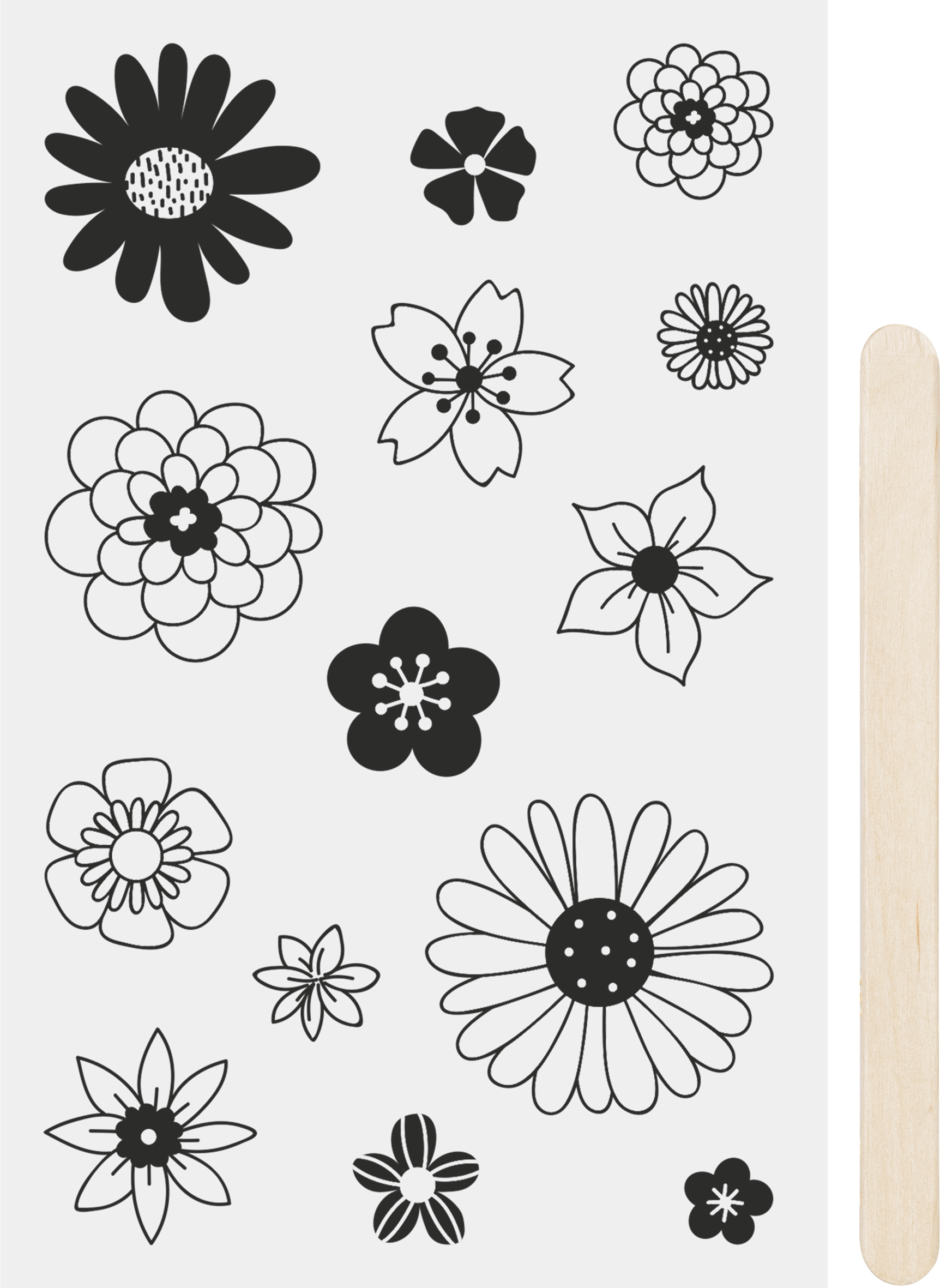 Rubbel-Sticker "Blüten" 10x19cm