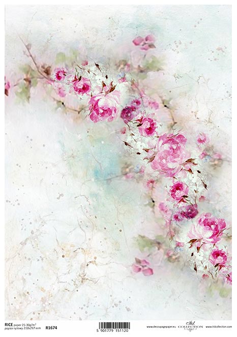 Reispapier Rosenranke Watercolor A4 210x297mm 25-30g/m² 1 Bogen 