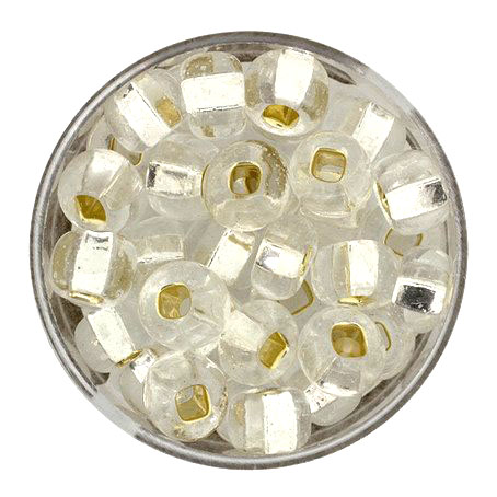 Rocailles Glasperle, kristall-silbereinzug, 15 g, 8 mm