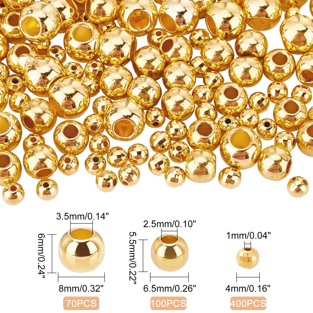 Acrylperlen-Set gold rund 570 Stück Acrylperlen-Set gold rund 570 Stück