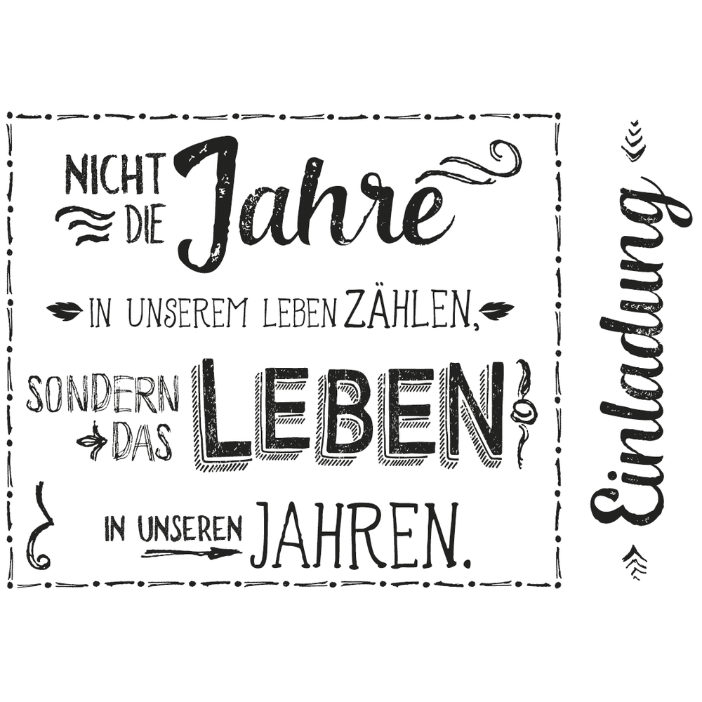 Butterer Einladung 7x10cm Holzstempel Schriftzug  Gummistempel Rubber Stamp 