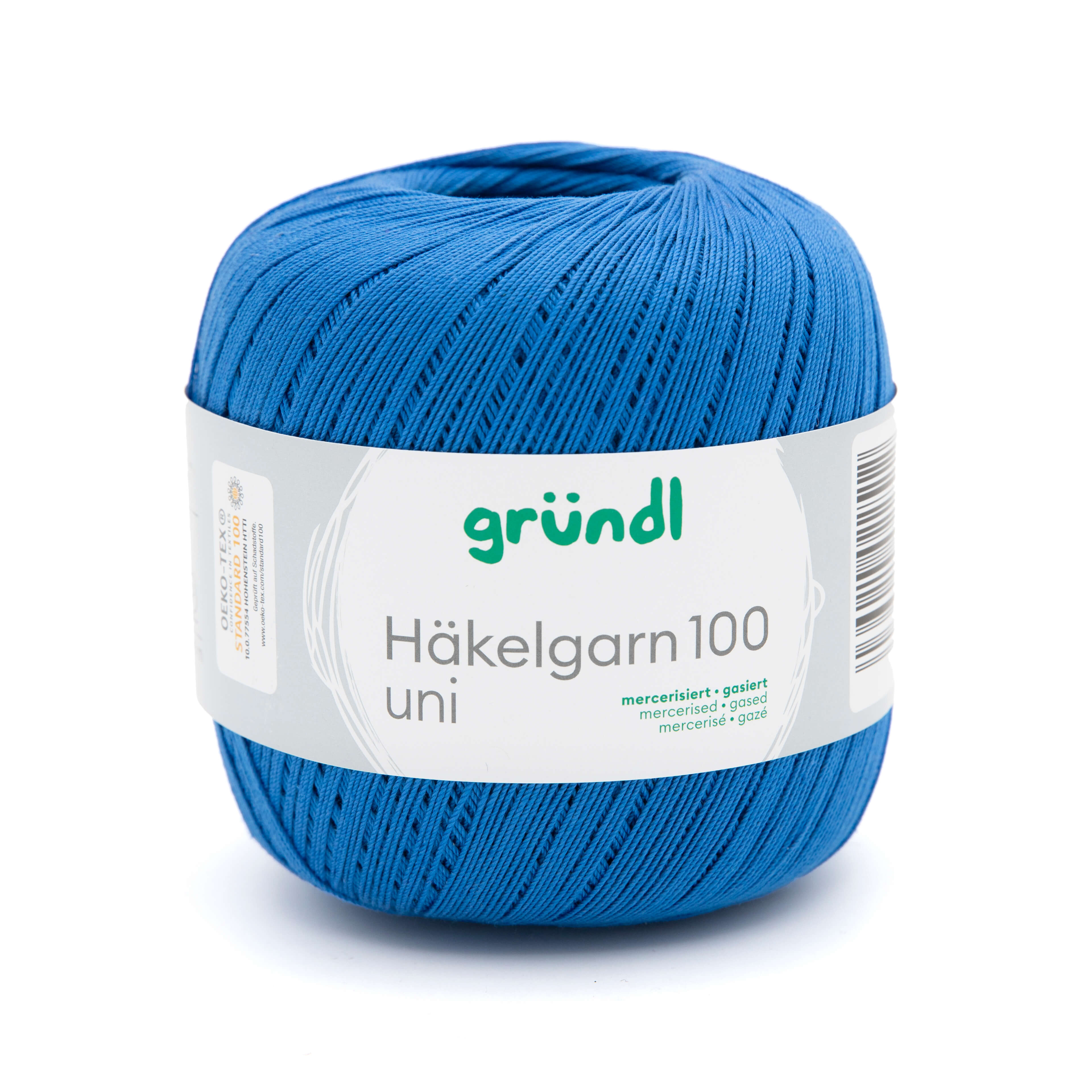 Gründl Häkelgarn 100 royalblau mercerisiert gasiert 100% Baumwolle 100g/566m Gründl Häkelgarn 100 royalblau mercerisiert gasiert 100% Baumwolle 100g/566m