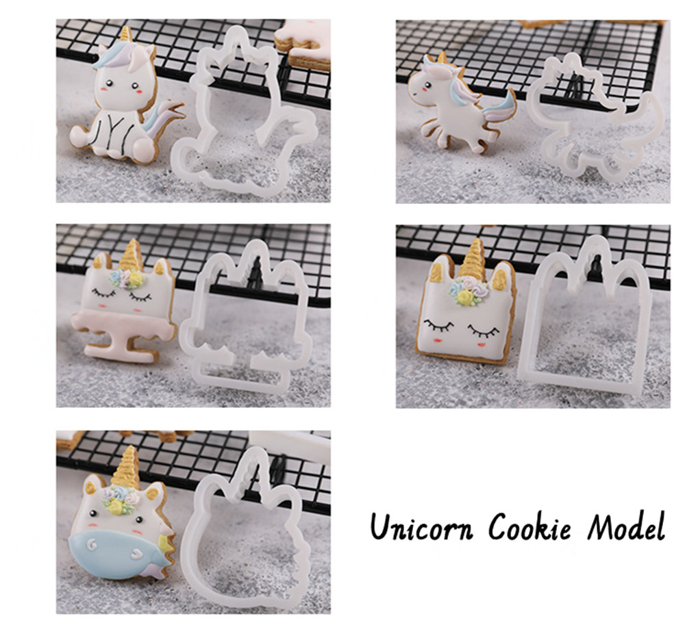 Ausstecherset Einhorn Kunststoff, 5-teilig cookie cutter Ausstechform , per Set