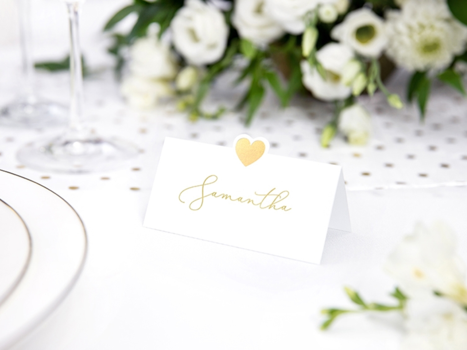 Platzkarten mit Herz Place Cards Heart 10x5cm 10 Stück 