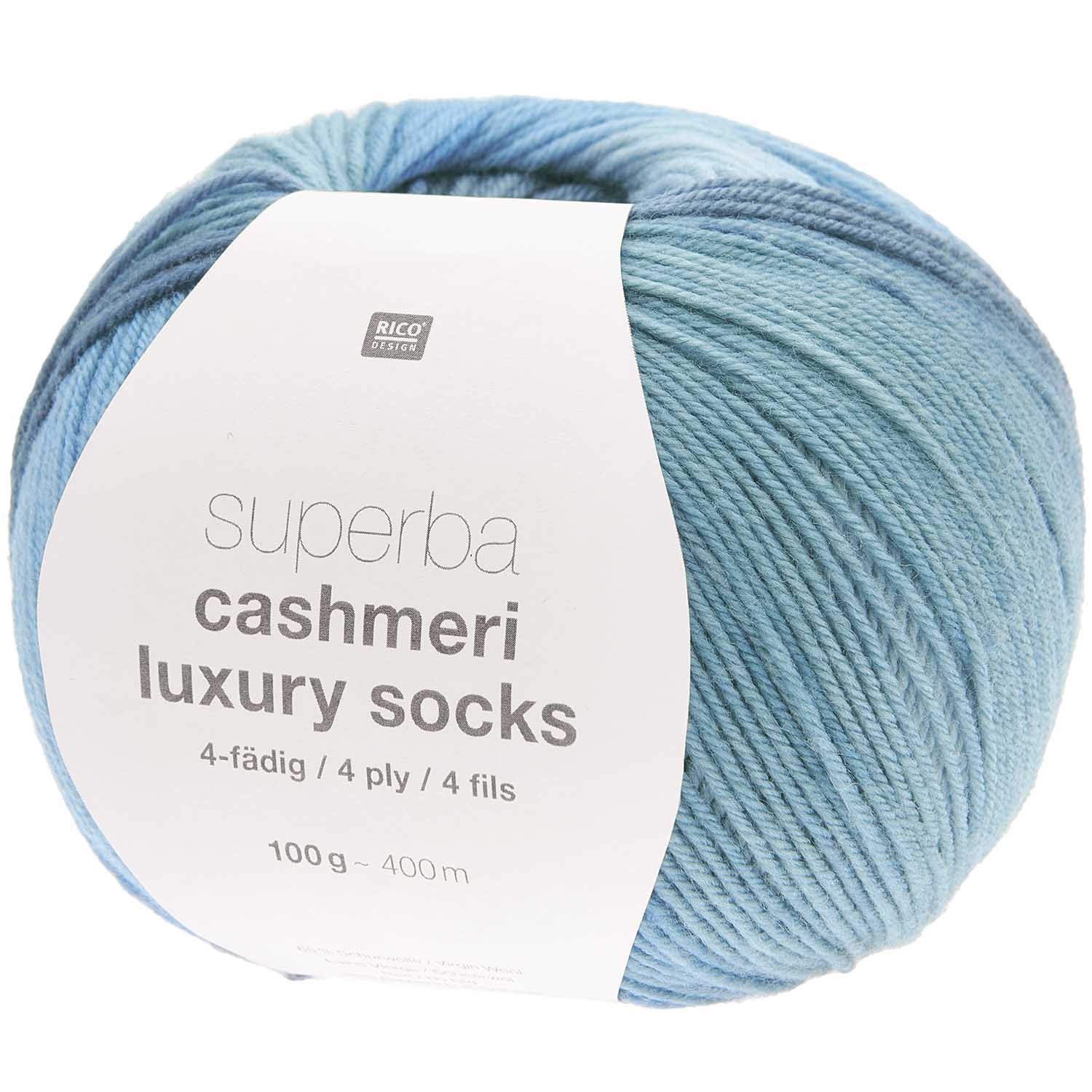 Rico Design Superba Cashmeri Luxury Socks 4fädig 100g 400m Rico Design Superba Cashmeri Luxury Socks 4fädig 100g 400m