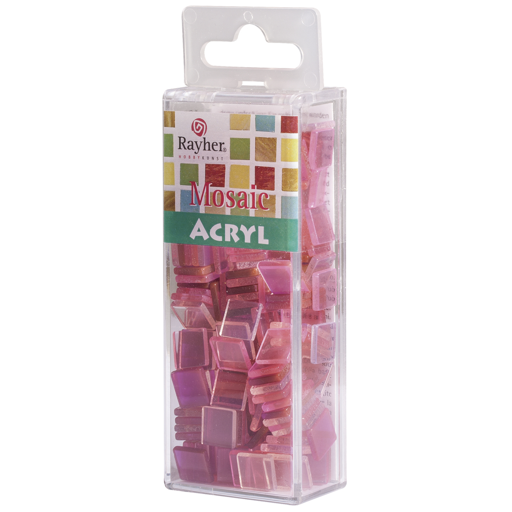 Acrylmosaik transparent rosè, 1x1 cm, 50 g/ ca. 205 Stück Acryl-Mosaik