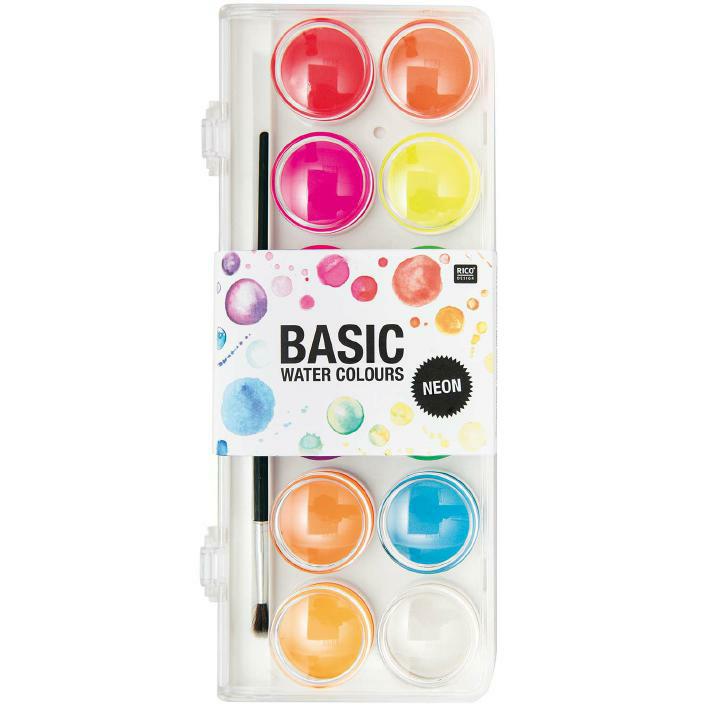 Basic Water Colours Neon 12 Farben Wasserfarben 