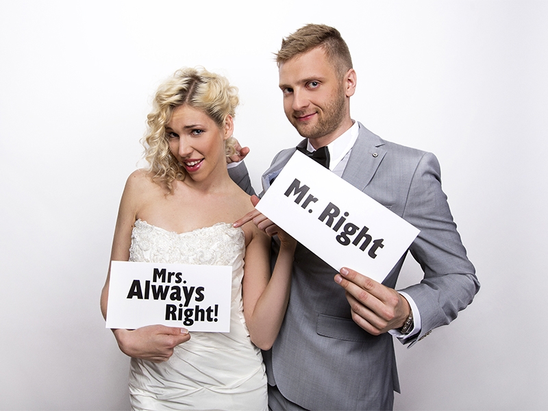 Schilder:  Mr. Right, Mrs. always Right, 2 Stück/Packung