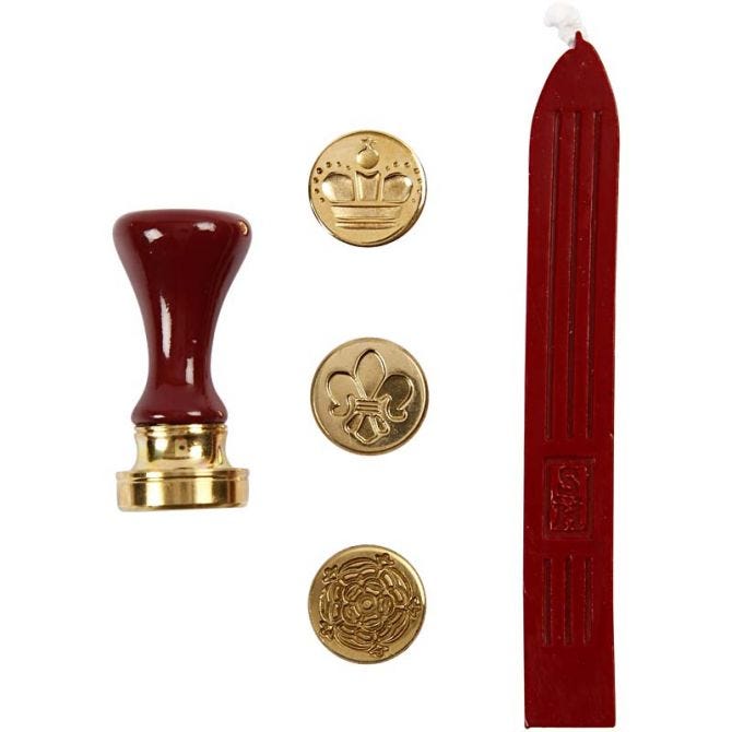 Siegel-Set  Heritage Seal Set 5-teilig, Krone,Lilie, Ornament