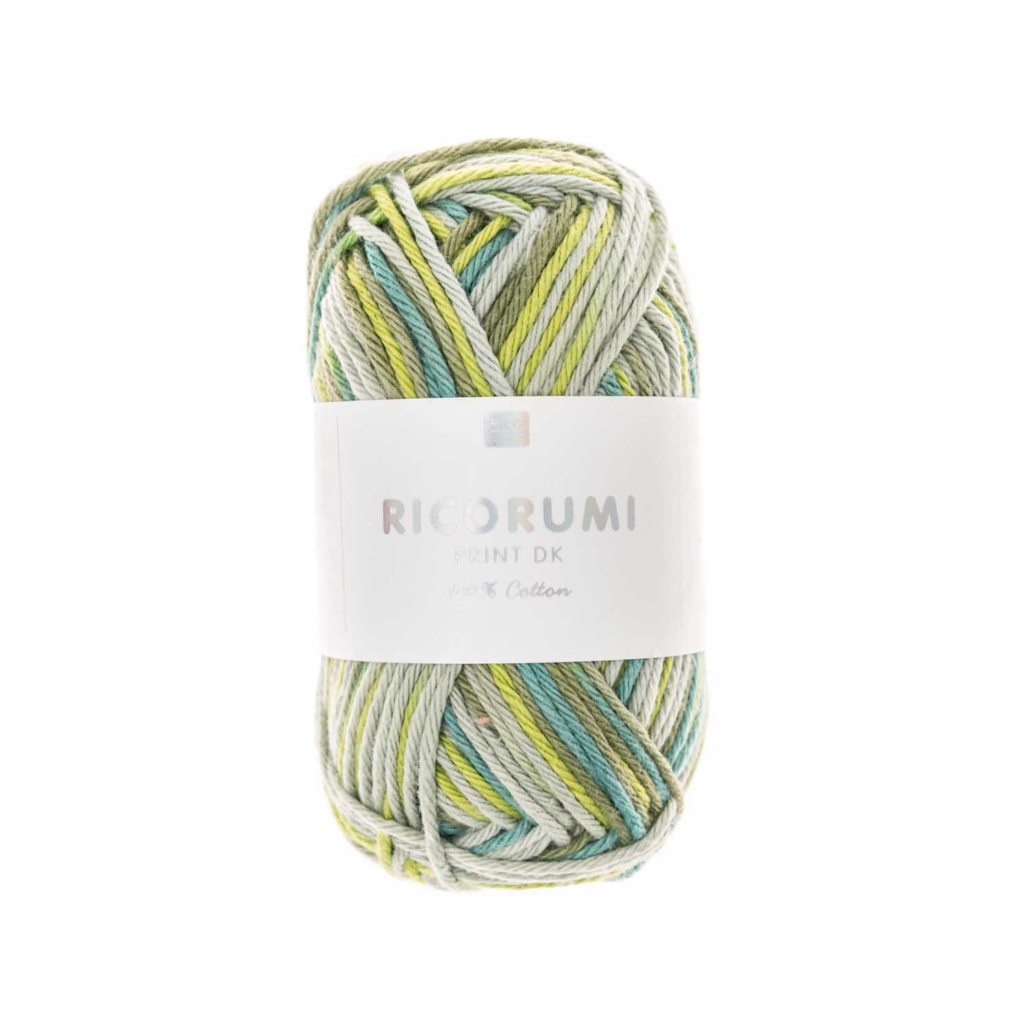 Ricorumi Print Baumwollgarn grün mix  25g 57,5m 100% Baumwolle
