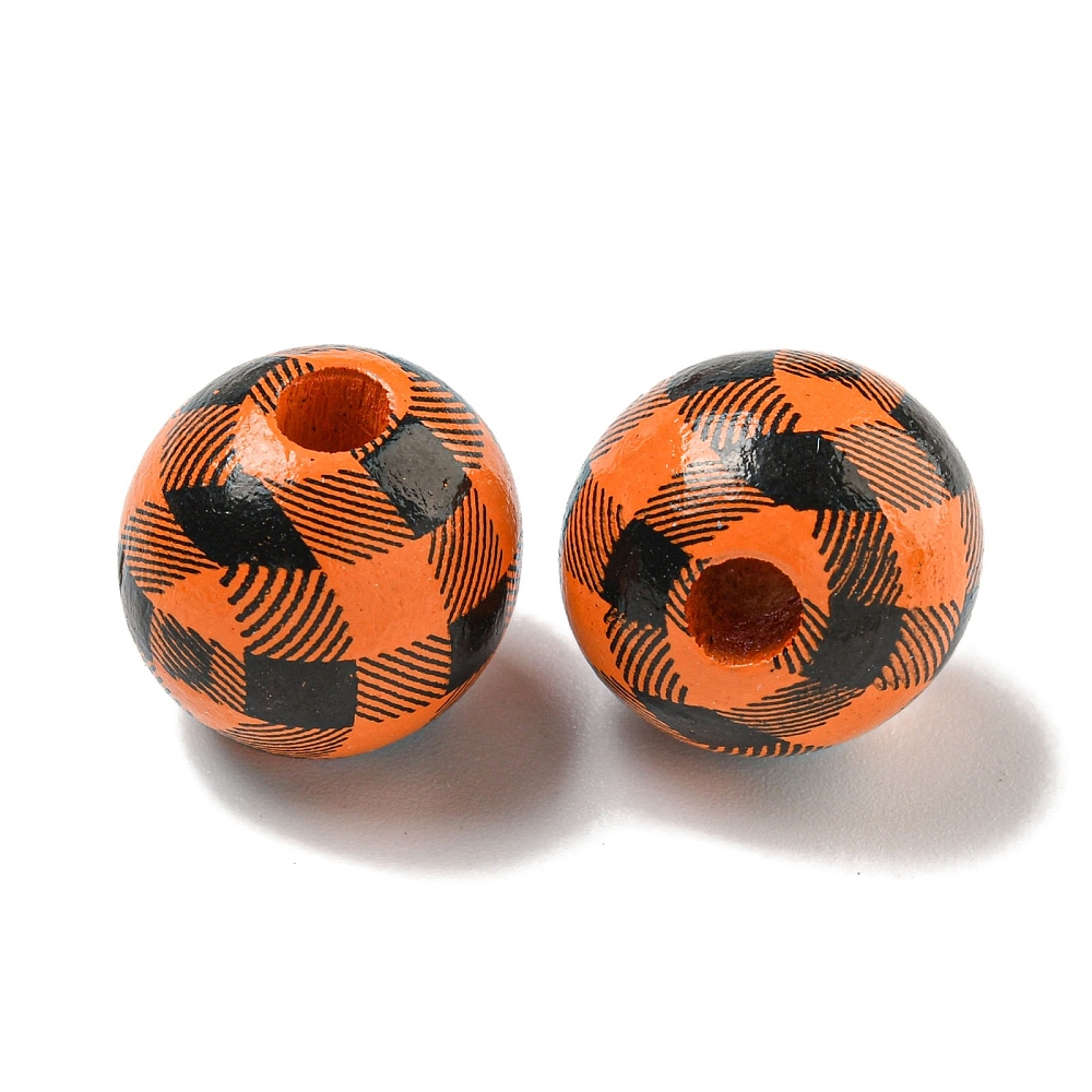 Holzperlen Karo Tartan 16mm bedruckt 20 Stück Holzperlen Karo Tartan 16mm bedruckt 20 Stück