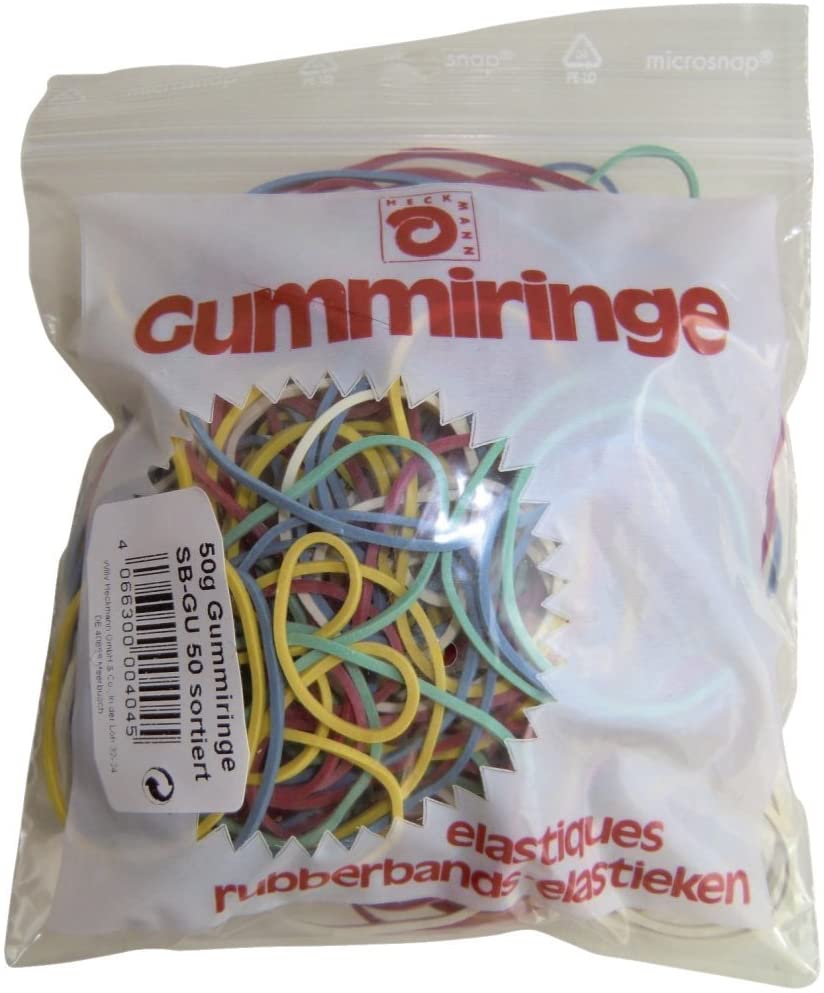 Wihedü-Gummiringe sortiert bunt Rubberbands elastisch 50g