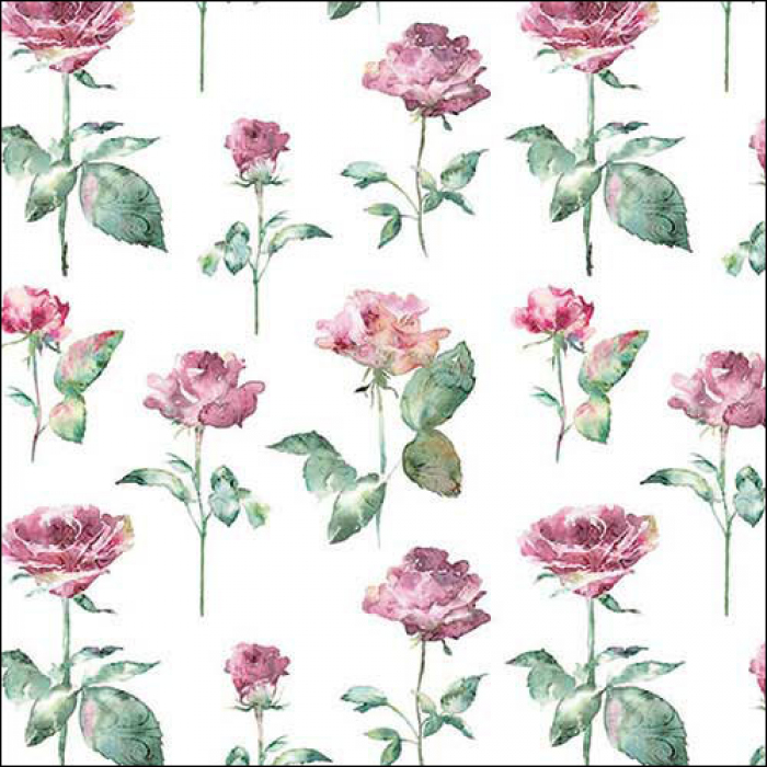 Servietten Julia White Rose 33x33cm 20 Stück 3-lagig 100% FSC