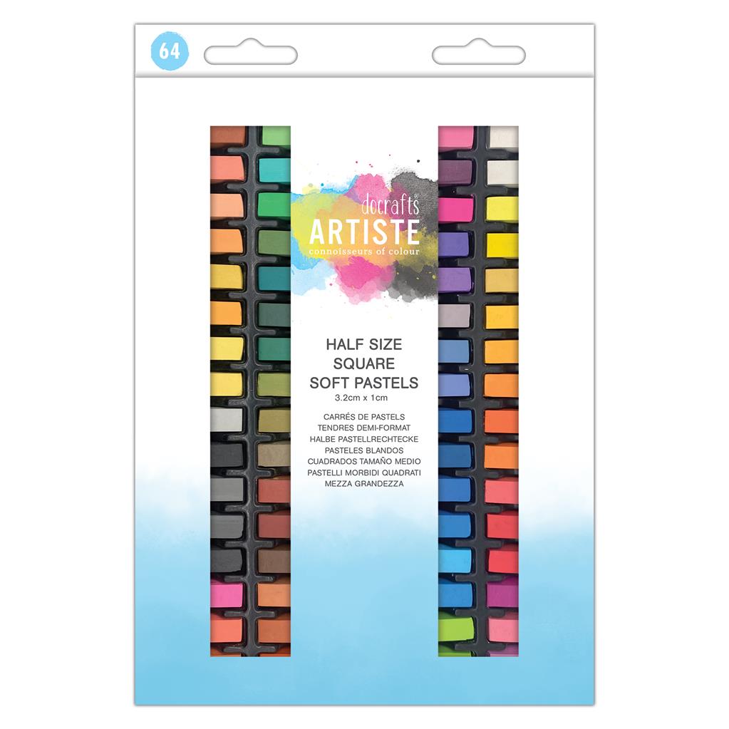 Pastellkreiden-Set Soft Pastels halbe Stick-Größe 64 Stück 