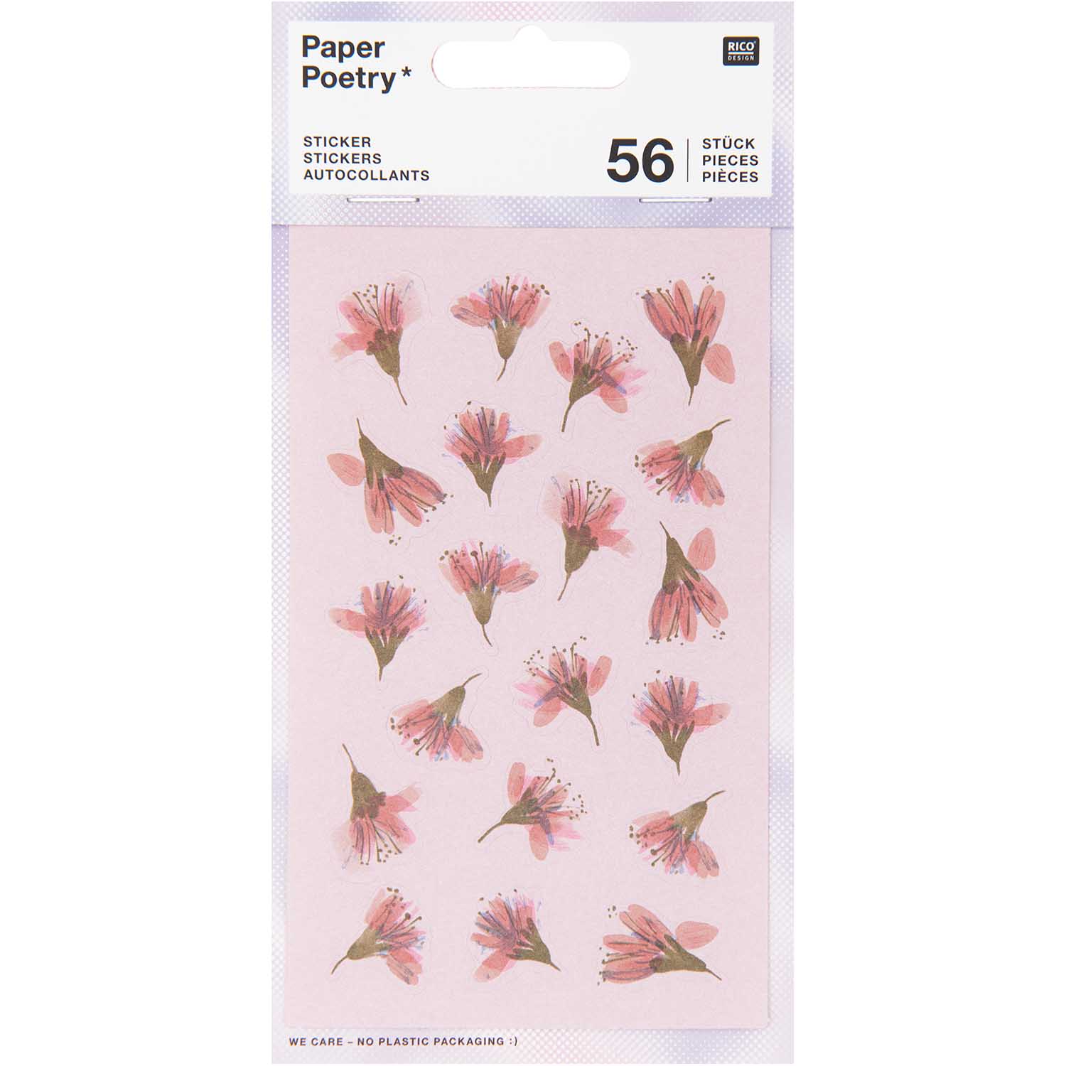 Papiersticker Kirschblüten 56 Stück 4x (8,5x15cm) Bögen