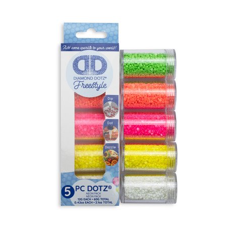 Diamond Dotz Freestyle Set neon, 60 g (5x12g) 5 Farben 