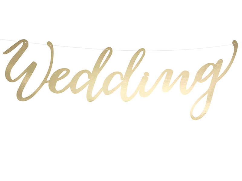 Banner Girlande "Wedding" Schriftzug 16,5x45cm