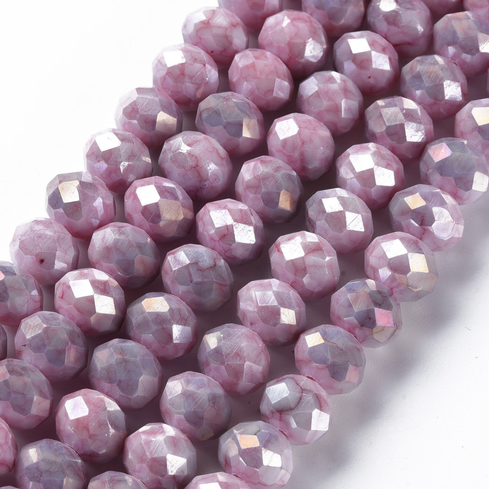 Glasschliffperle Abacus altrosa pastell 10x8mm, 35 Stk./Dose