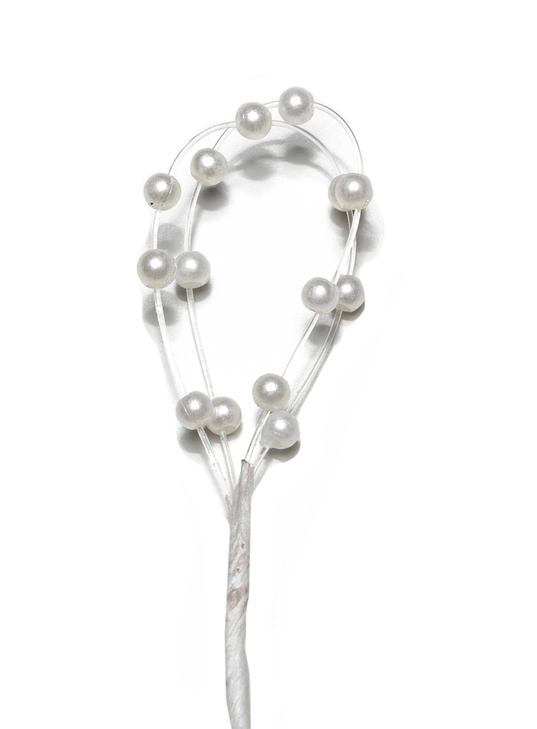 Mini-Perlenschlaufen weiß, dm ca. 2 cm, 6 Stück/Bund