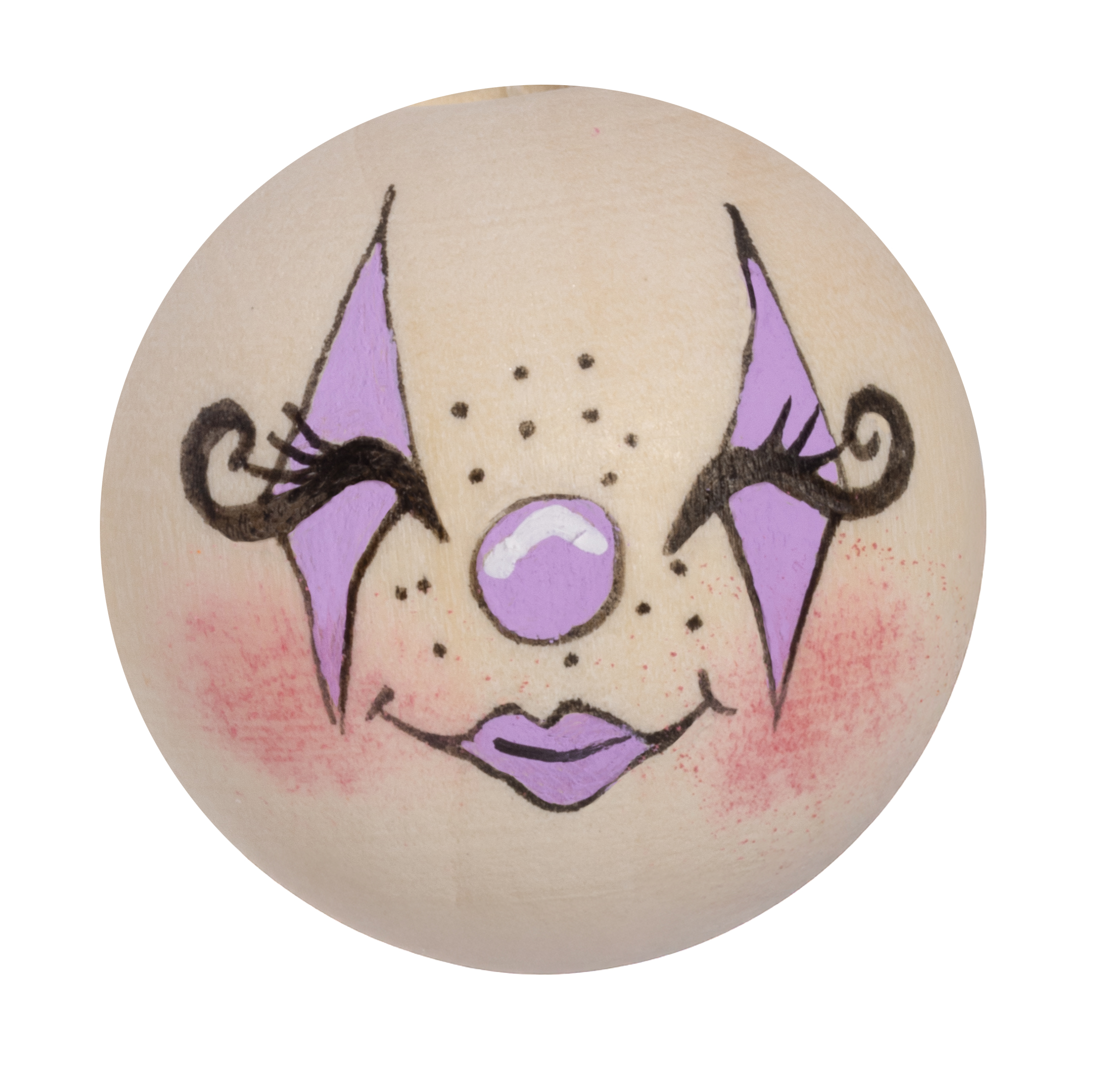 Handbemaltes Holzköpfchen Kürbis orange 30mm