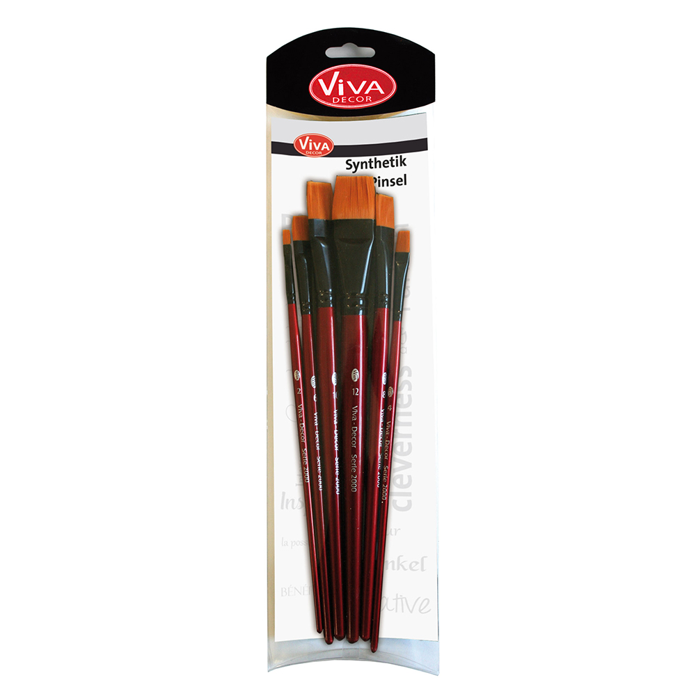 Synthetik-Pinsel flach 6er Set Serie 300 Pinsellänge: zwischen 16,5 und 20,5 cm