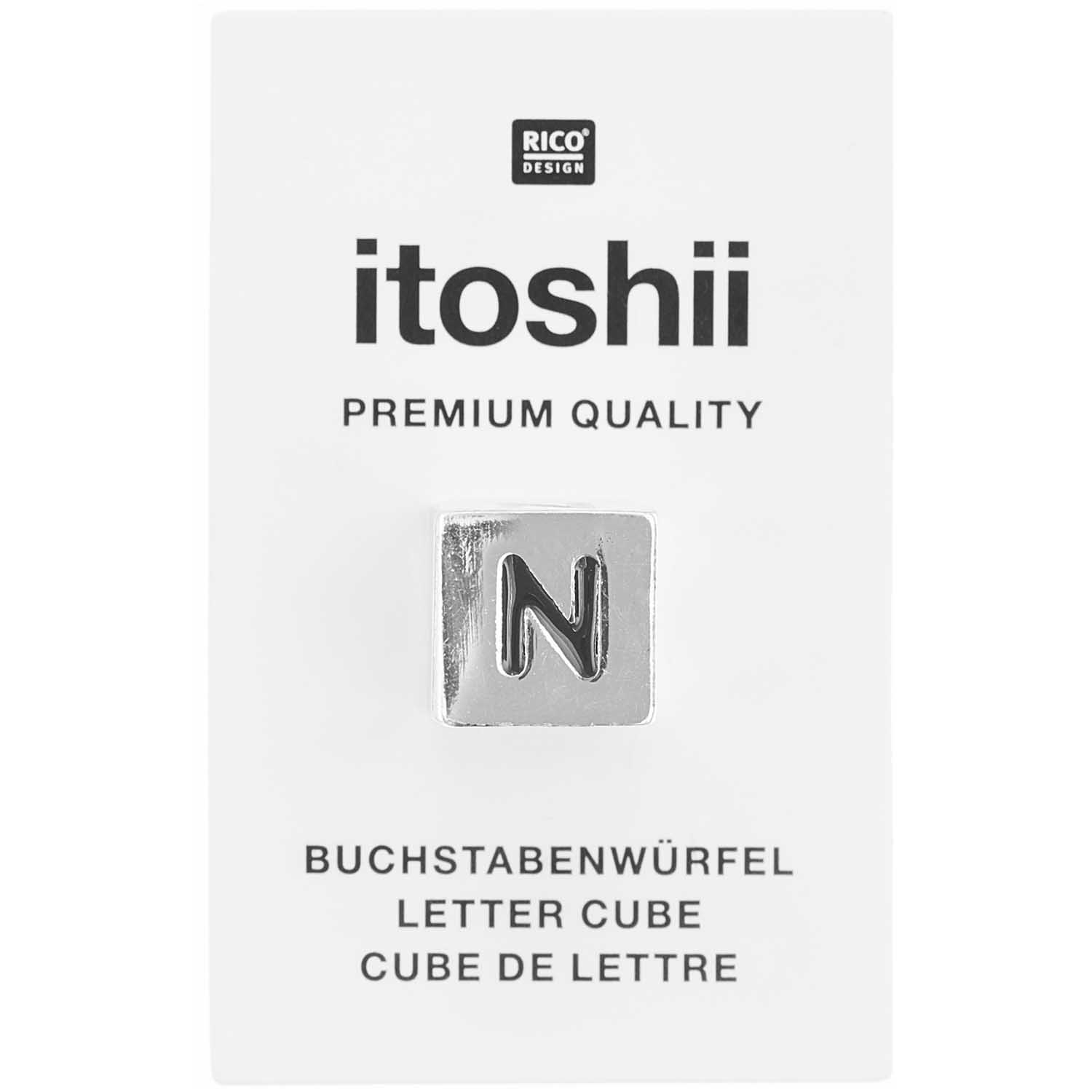 Buchstabenperle-Würfel silber 10x10mm