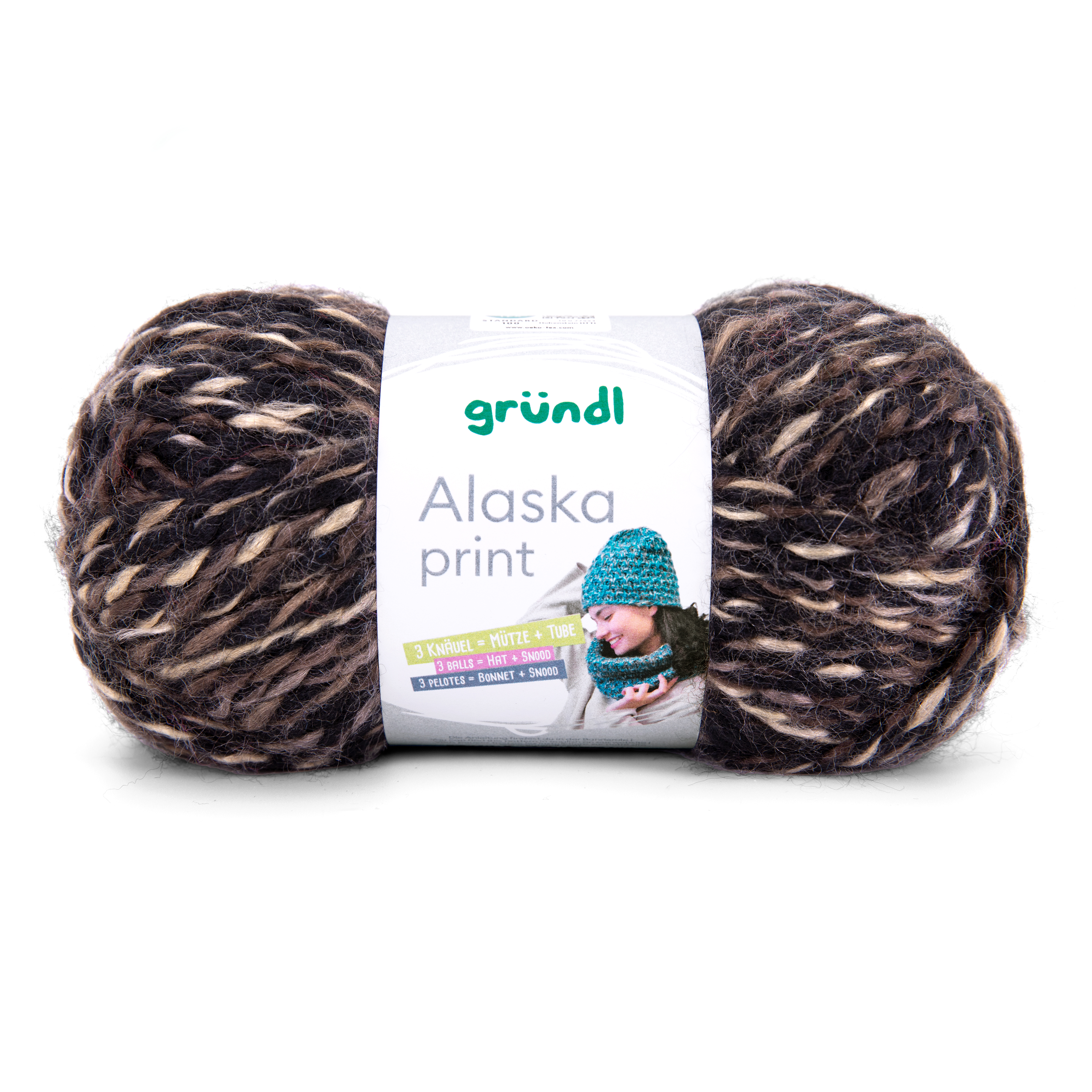 Gründl Alaska Print Wolle MOCCA COLOR 100g 75m