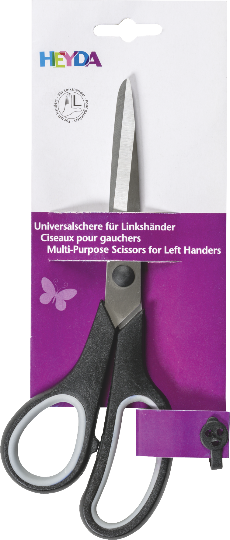 Universalschere Soft-Touch Linkshänder 21 cm schwarz/grau