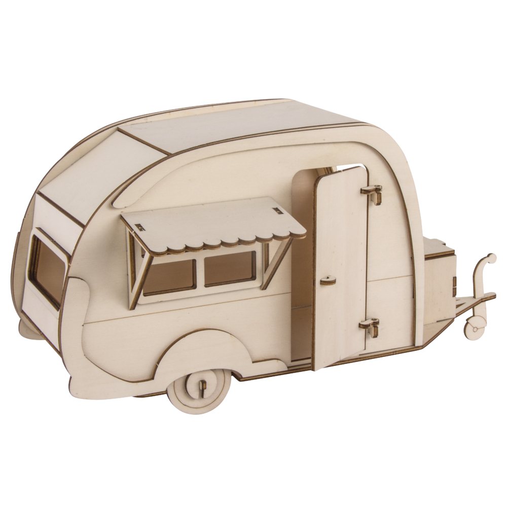 Holzbausatz 3D Wohnwagen Wooden Kit 40 Teile 