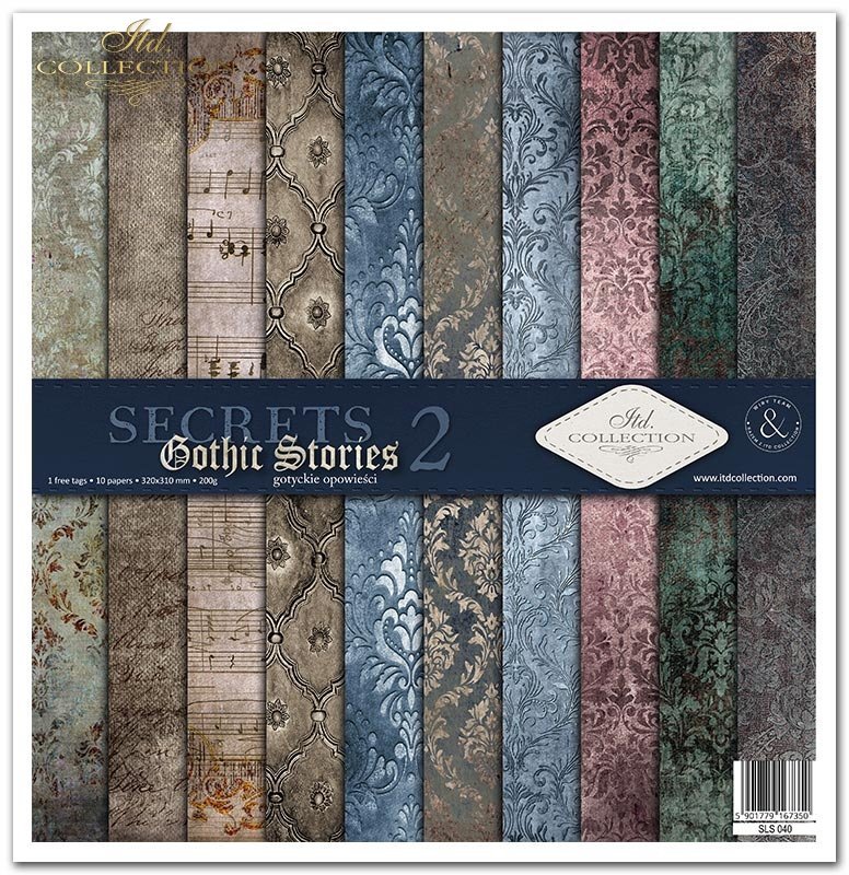 Scrapbookingpapier Set Gothic Stories 2 310x320 mm 11 Blatt