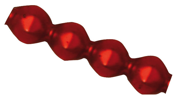 Hohlglas-Rautenstäbchen 4 x 16 mm, 16 Stück, rot matt