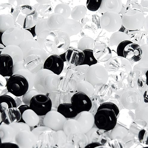 Indianerperlen Mix transparent opak 100g 5-8mm Indianerperlen Mix transparent opak 100g 5-8mm