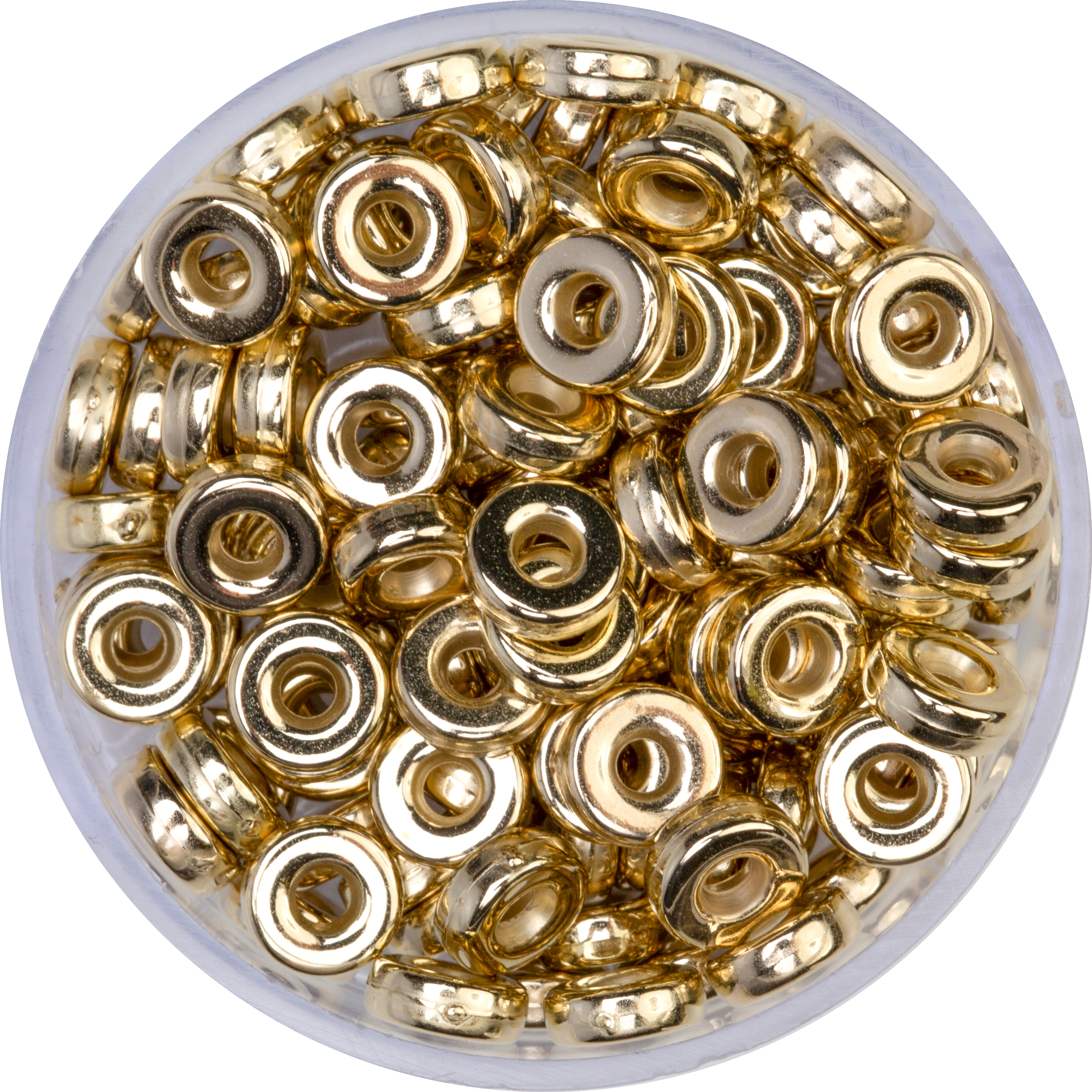 Acrylperlen Rondelle goldfarben