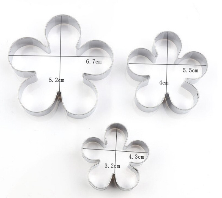 Ausstecher-Set Retroblumen, 3-teilig (3cm,4cm,5cm) Edelstahl Keksausstecher Ausstechform