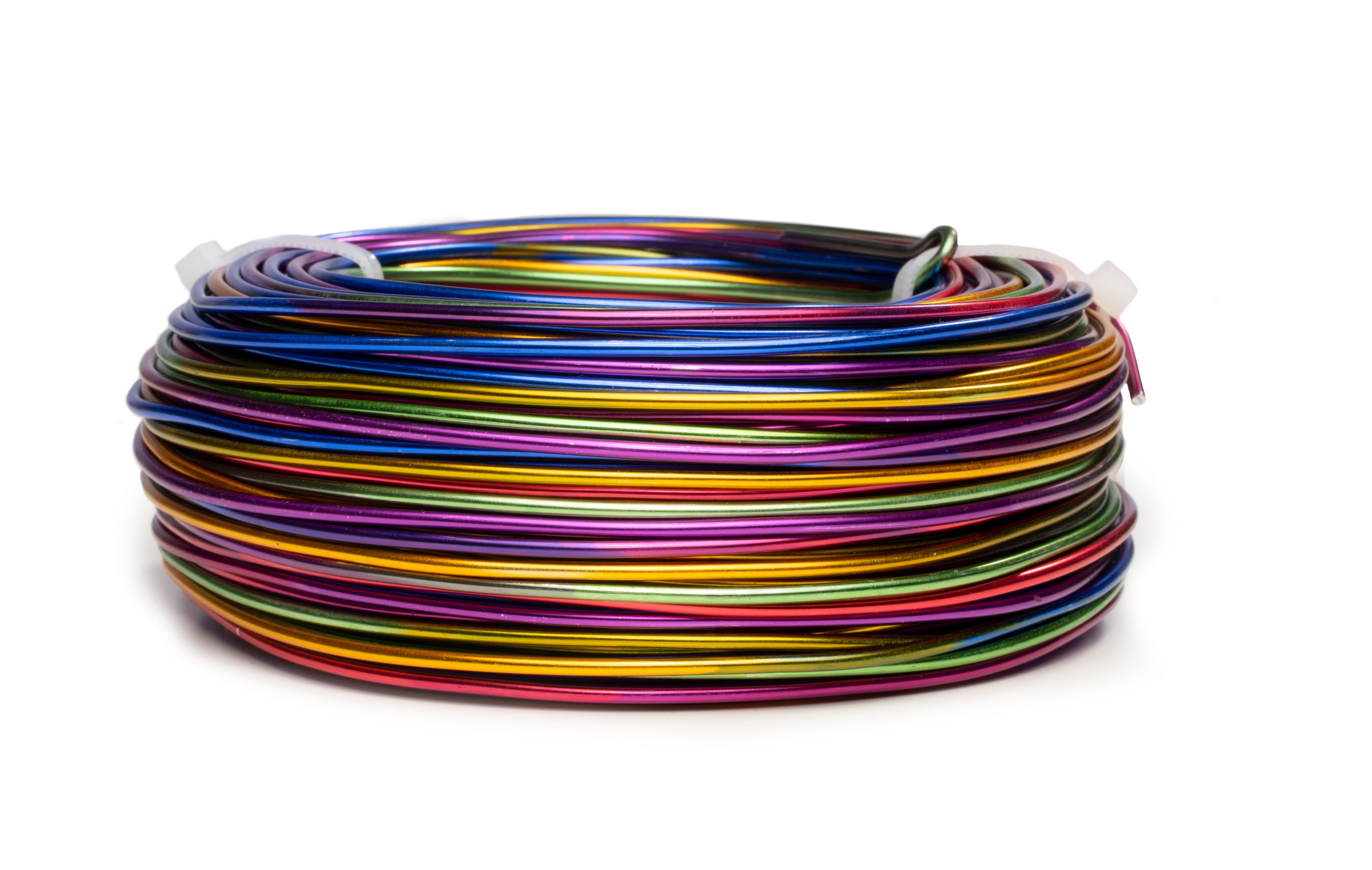 Aluminiumdraht Farbverlauf 5 Segmente bunt 2mm 58m/Rolle Aluminiumdraht Farbverlauf 5 Segmente bunt 2mm 58m/Rolle