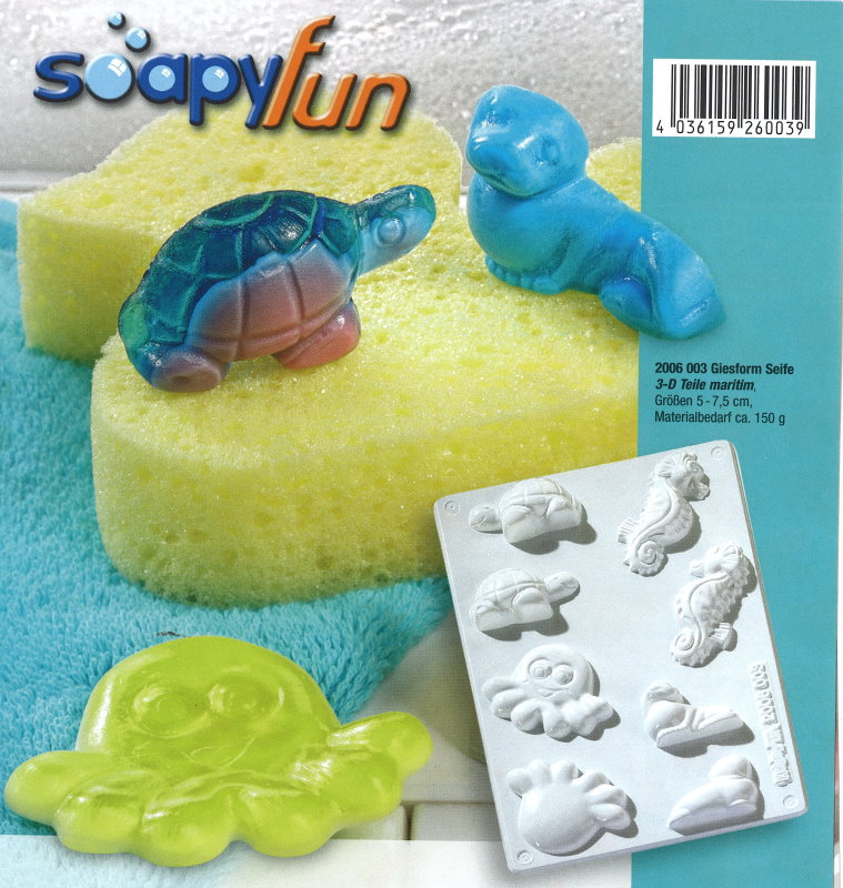 Soapyfun Seifenform maritim, 5 - 7,5 cm Gießform Seifengießform 