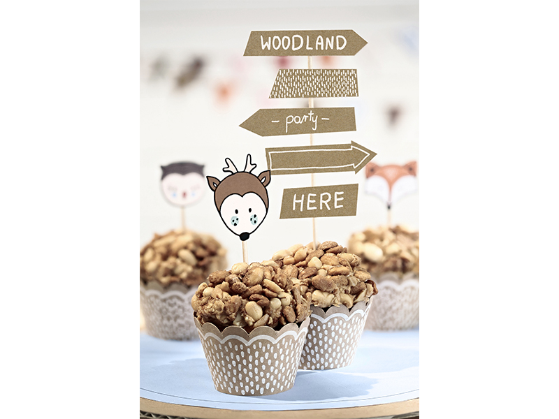 Cake Topper Cupcake Topper Woodland Kraftpapier Wegweiser