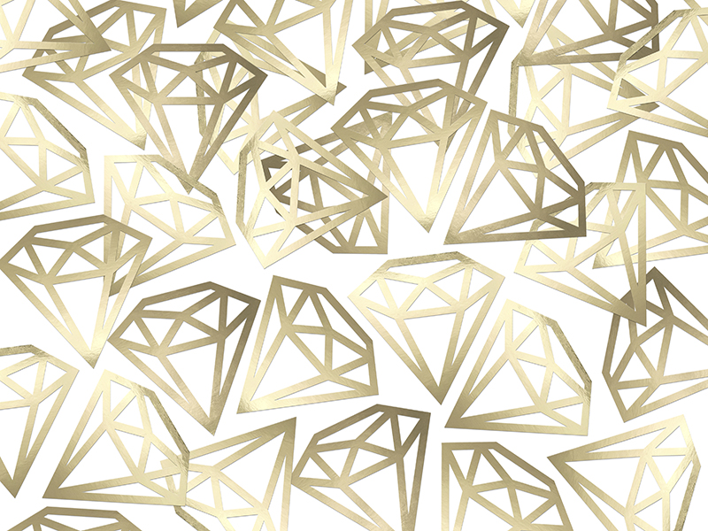 Konfetti Streuteile Diamanten Diamonds gold