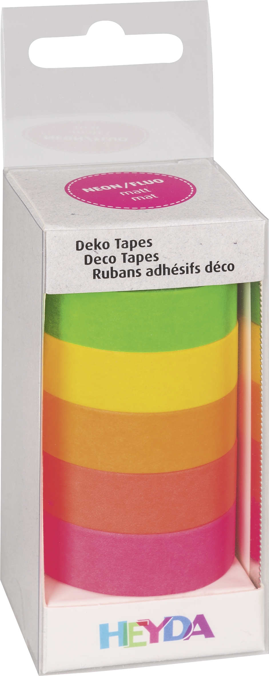 Deko Tapes "Neon Regenbogen" neon matt transparent fluoreszierend 5x12mm x5m 