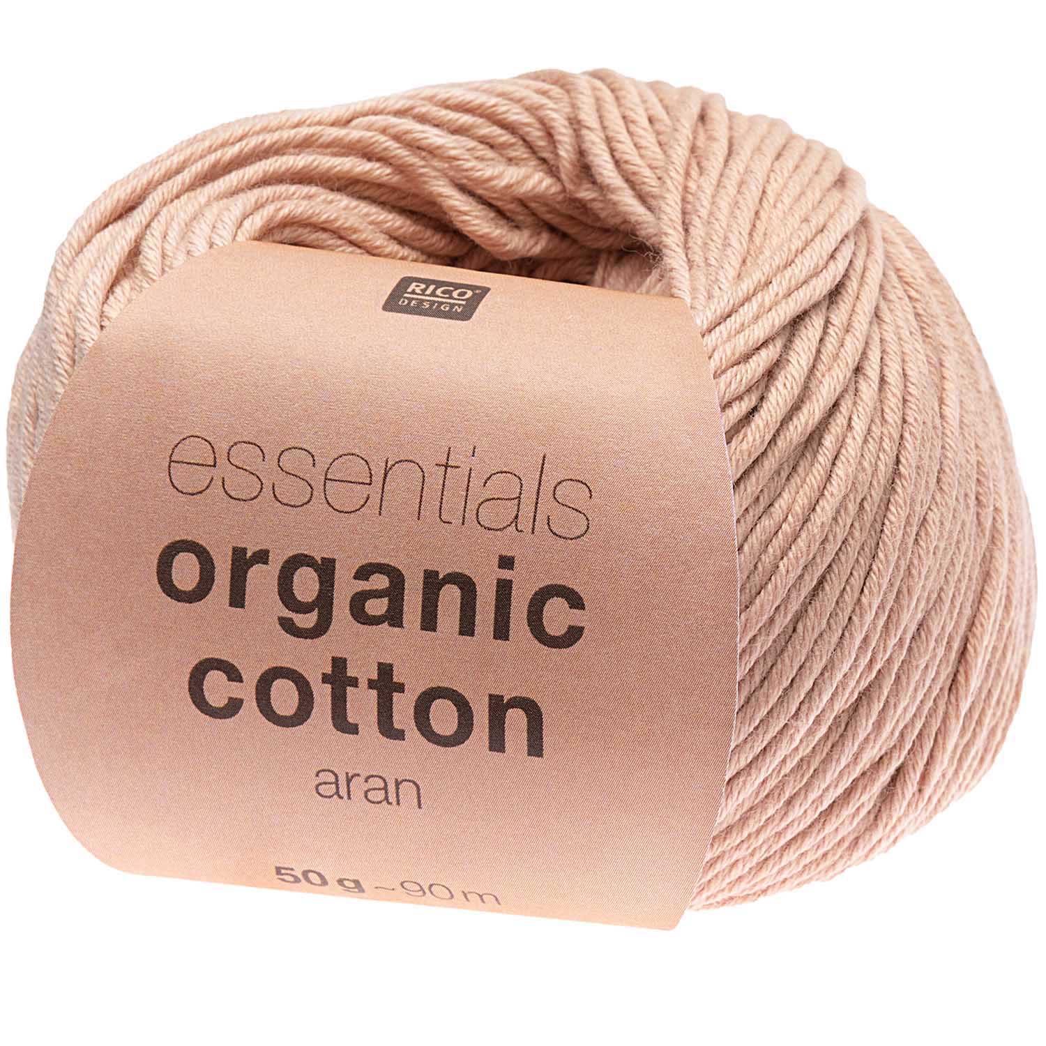 Rico Essential Organic Cotton aran Baumwollgarn 50g/90m Rico Essential Organic Cotton aran Baumwollgarn 50g/90m